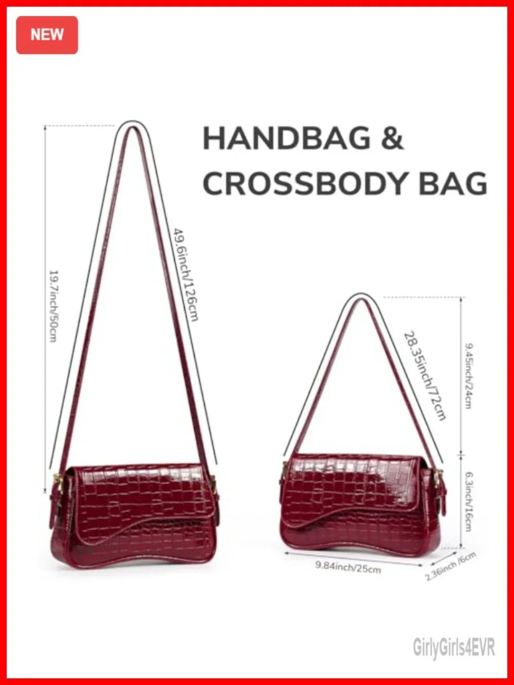 PU Leather Hobo Shoulder Bag Crossbody Clutch Purse Magnetic Flap